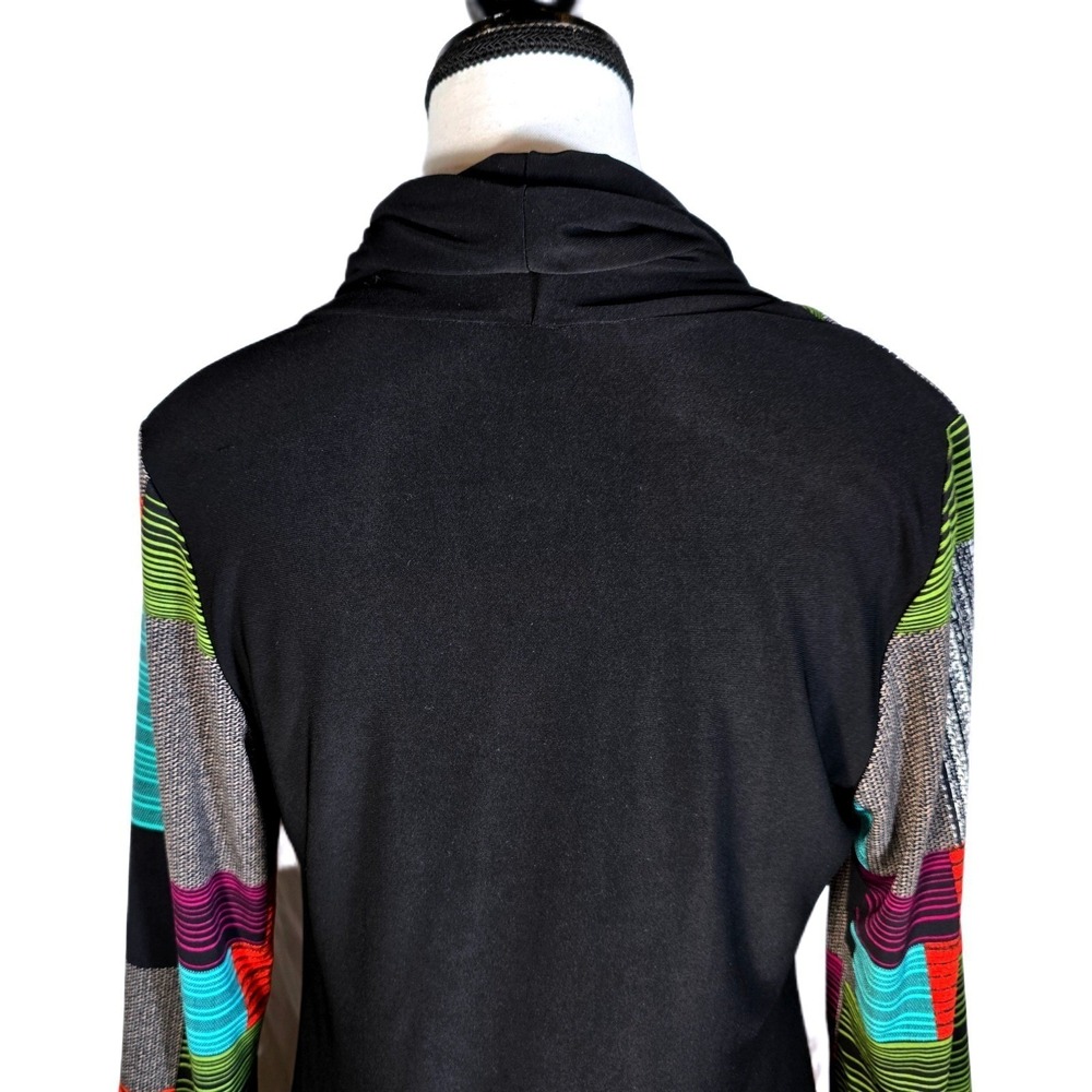 Joseph Ribkoff Tunic Dress 10 Patchwork Colorblock Cowl‎ Neck Abstract Geometric - Picture 6 of 12